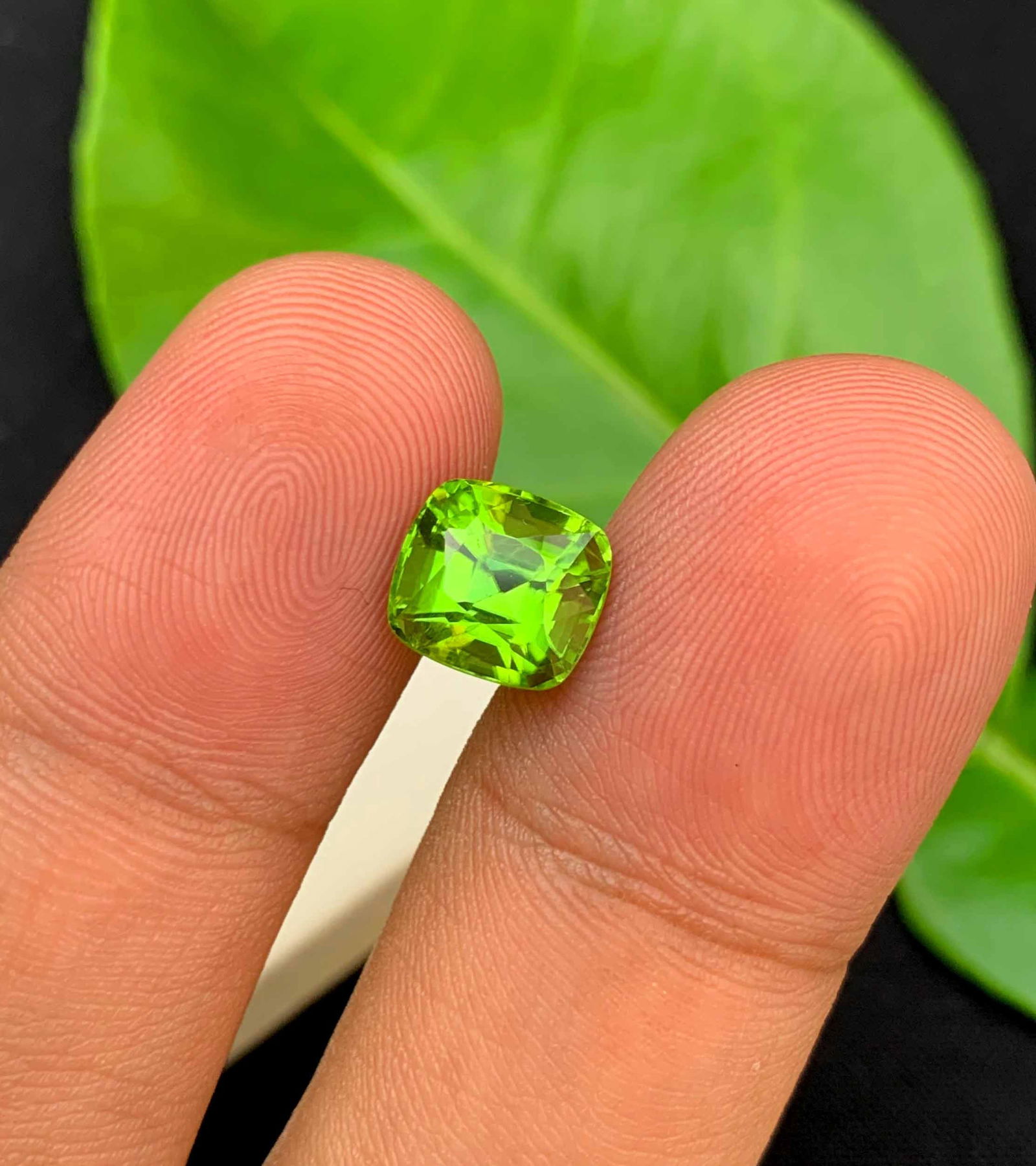 Natural Peridot Gemstone: 3.70 Carat Cushion Cut, August Birthstone: Materials: Gemstone: Peridot Carat weight: 3.70 Natural Peridot Gemstones, Top Color Cushion Cut Peridot Loose Gemstone From Pakistan, August Birthstone weight : 3.70 carat Dimensions : 8.5*8*7 mm