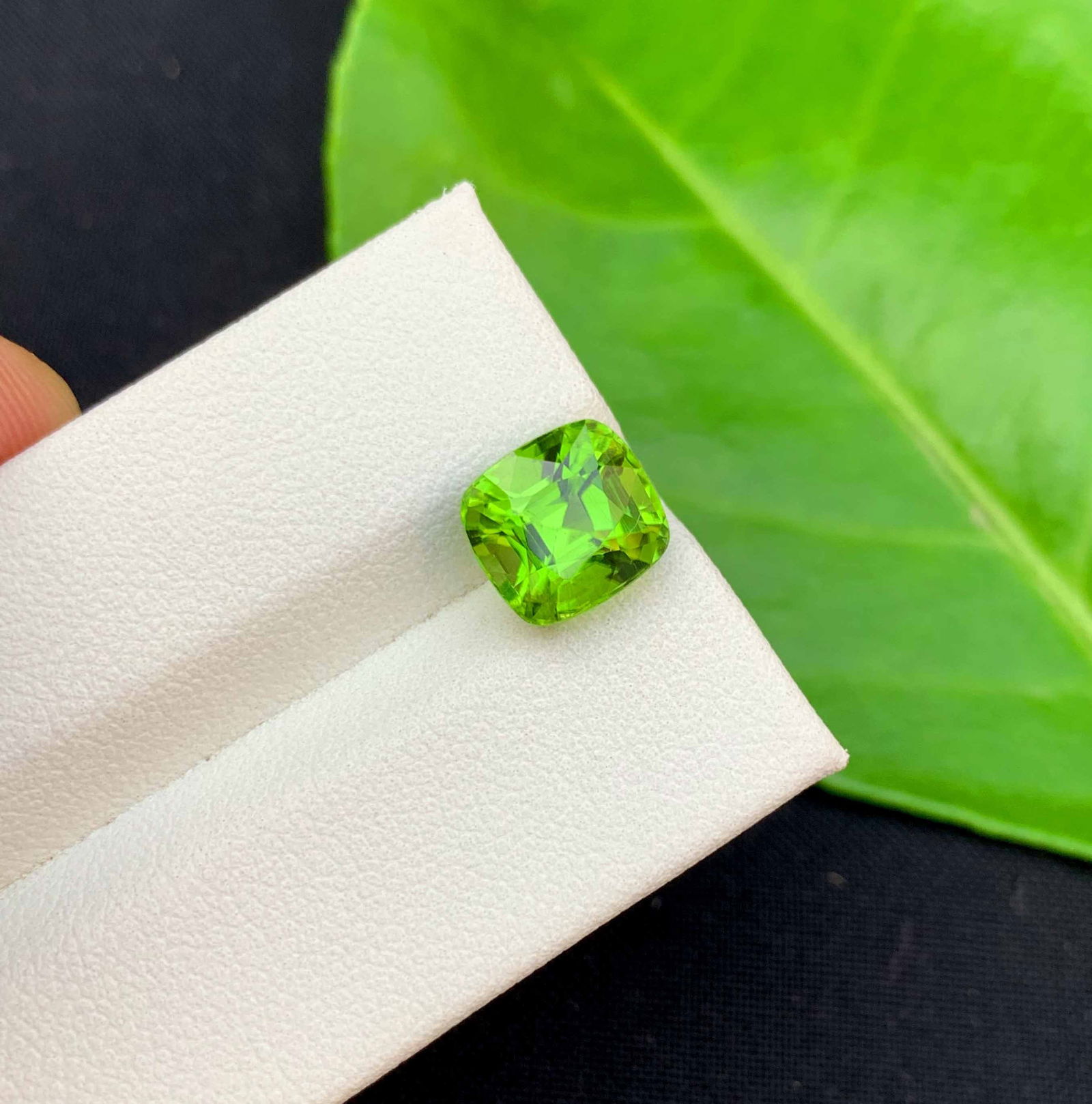 Natural Peridot Gemstone: 3.70 Carat Cushion Cut, August Birthstone - 2