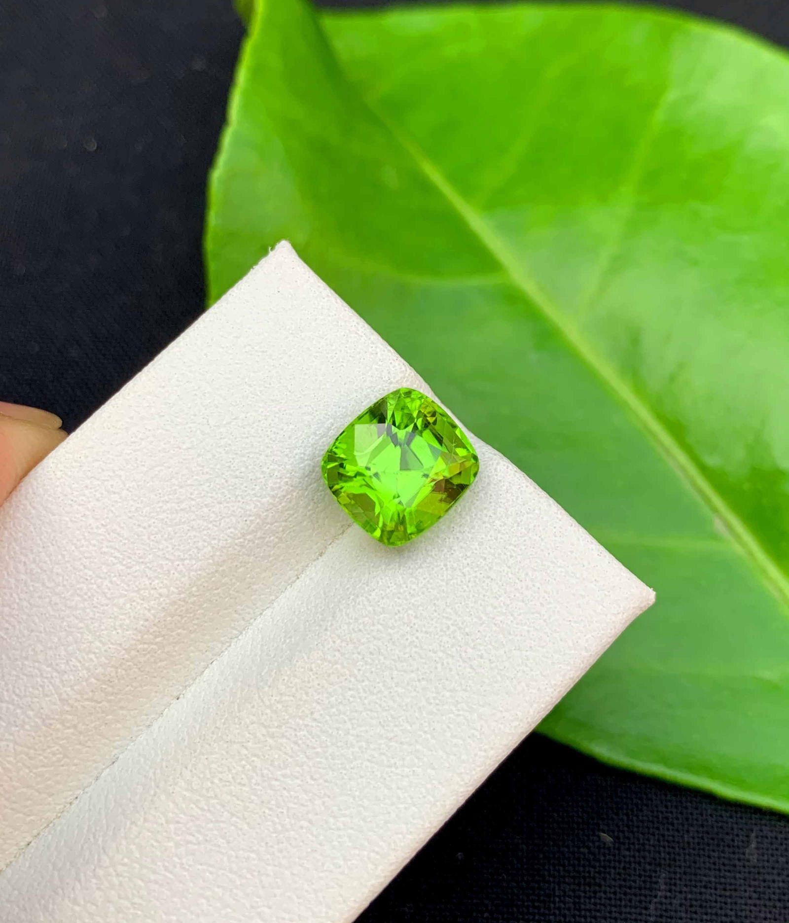 Natural Peridot Gemstone: 3.70 Carat Cushion Cut, August Birthstone - 4
