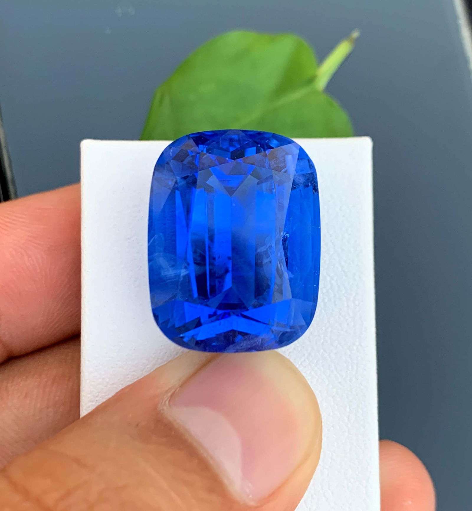 Deep Blue Santa Maria Aquamarine Gemstone: 42.80 Carat Cushion Cut - 3