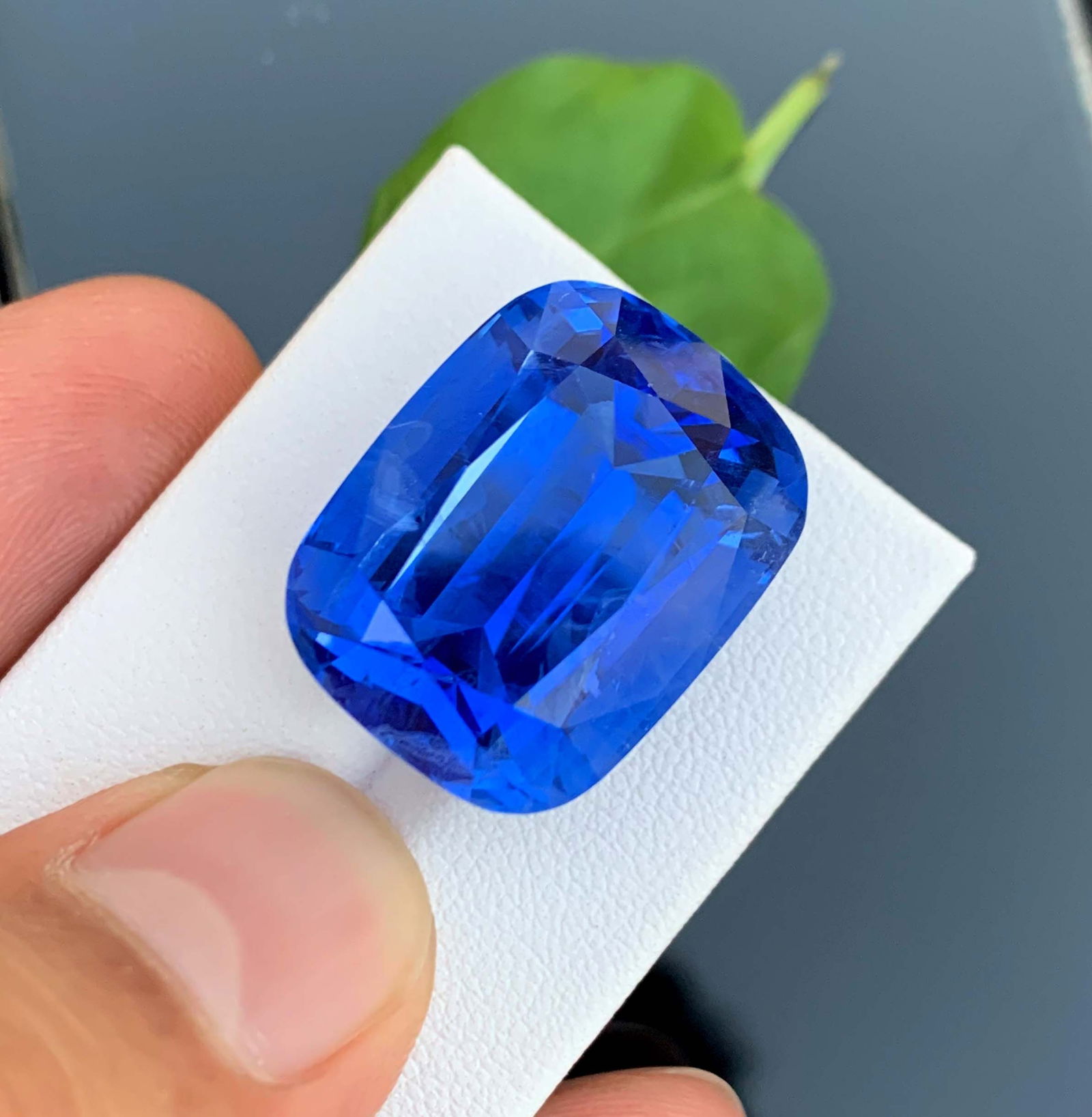 Deep Blue Santa Maria Aquamarine Gemstone: 42.80 Carat Cushion Cut - 4