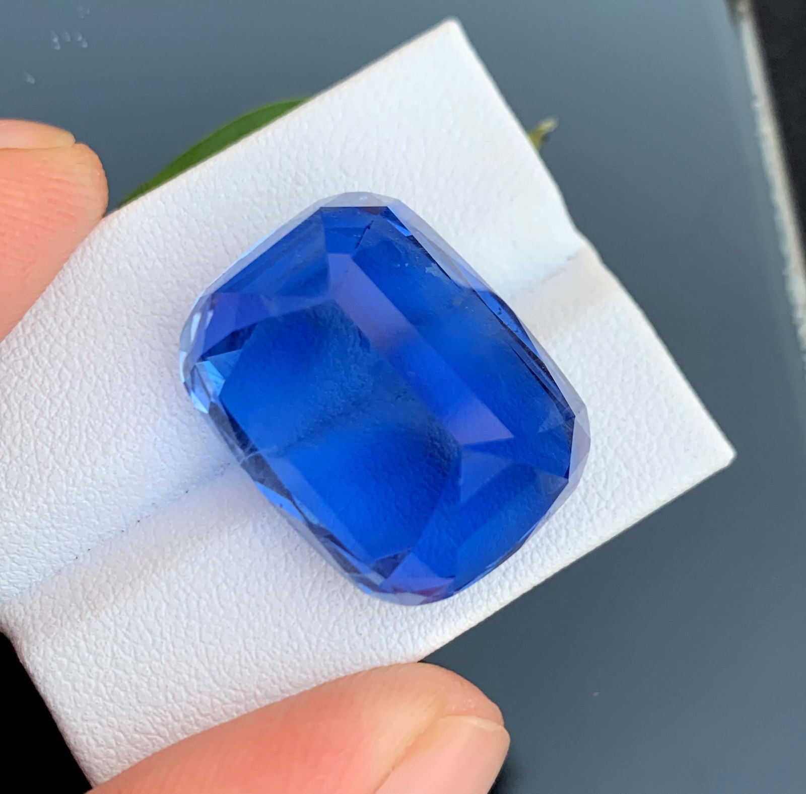 Deep Blue Santa Maria Aquamarine Gemstone: 42.80 Carat Cushion Cut - 5