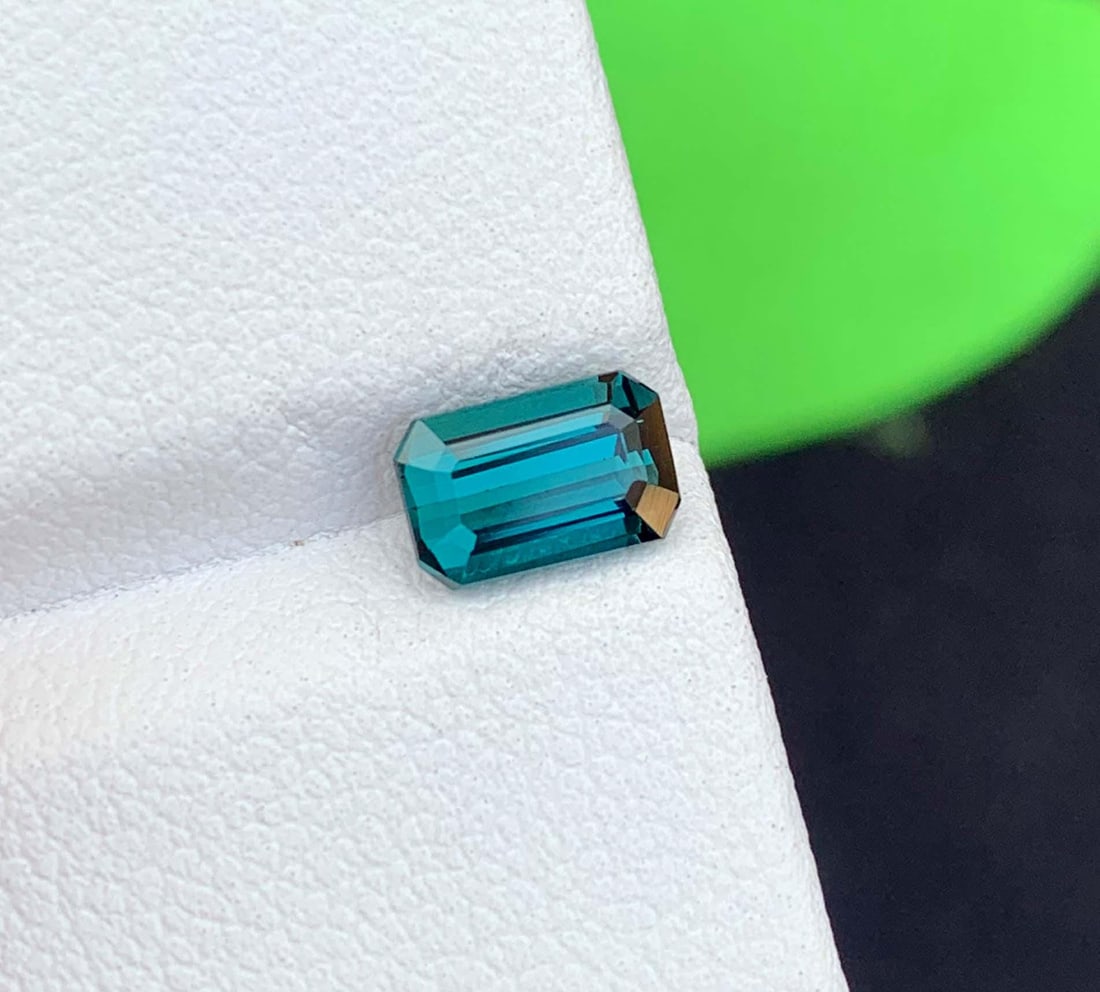 Blue Indicolite Tourmaline Gemstone: Emerald Cut, 1.03 CT, October Birthstone - 5