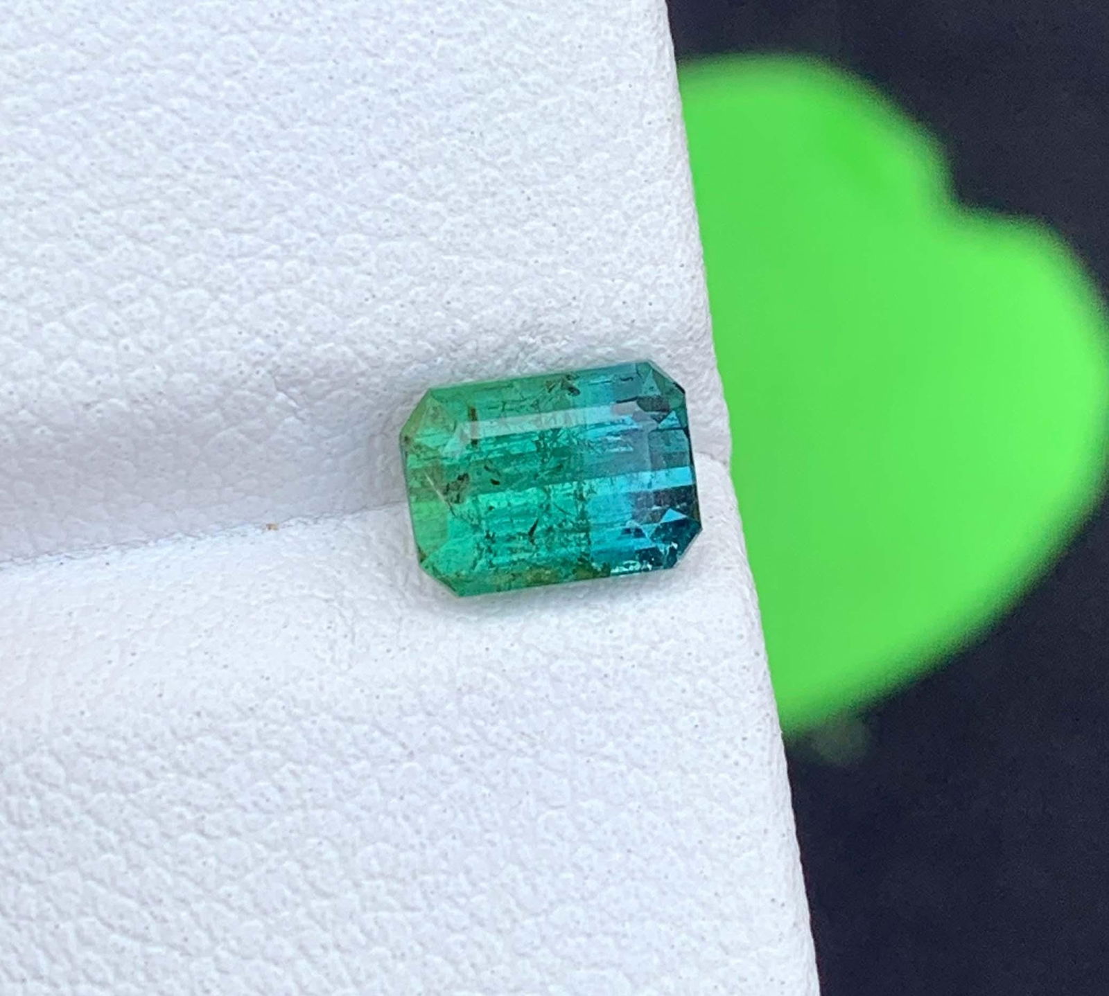 Bi-Color Tourmaline Gemstone: Emerald Cut, Blue-Green October Birthstone: Materials: Gemstone: Tourmaline Carat weight: 1.10 Natural Tourmaline Gemstone, Bi Color Blue Green Tourmaline Gemstone, Emerald Shape For Jewelry, October Birthstone Weight : 1.10 Carat Dimensions :