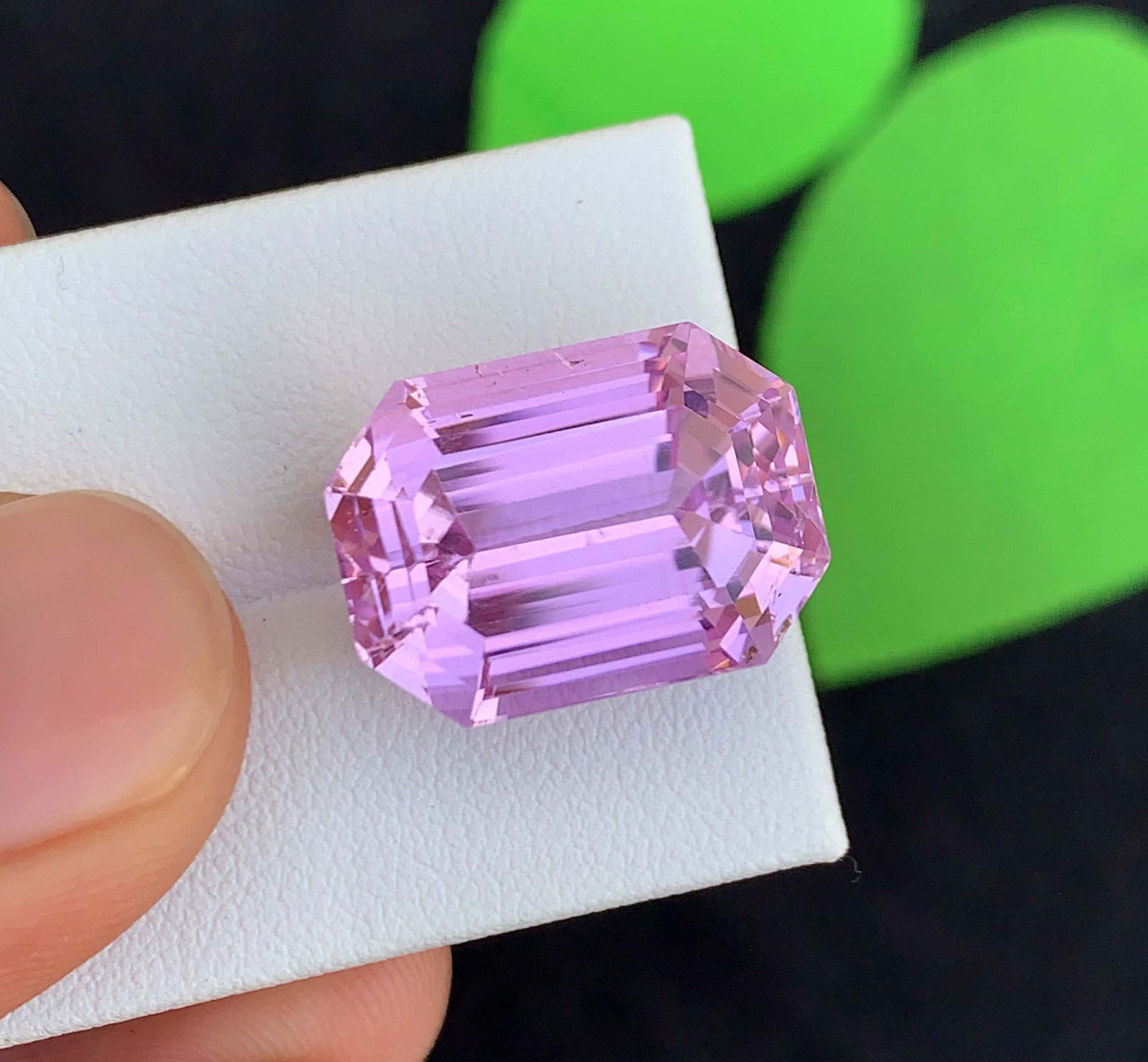 Pink Kunzite Gemstone: 29.86 Carat Faceted Emerald Cut, November Birthstone - 4