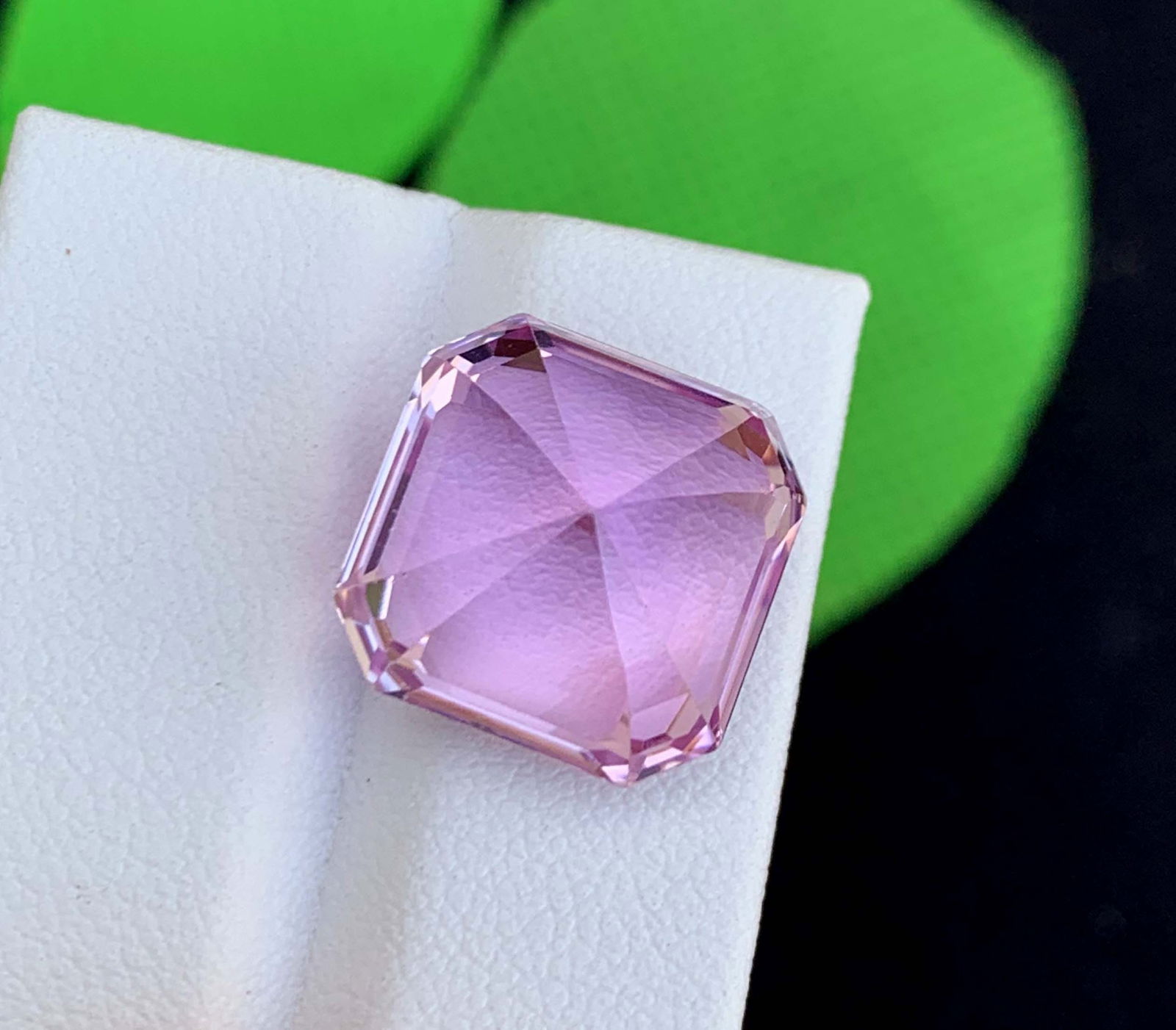 Natural Pink Kunzite Gemstone: 19.17 Carat Asscher Cut, November Birthstone: Materials: Gemstone: Kunzite Carat weight: 19.17 Natural Pink Kunzite Gemstone, Faceted Assher Cut, For Jewelry Kunzite, November Birthstone Weight : 19.17 Carat Dimensions : 14.5*14.5*11 mm