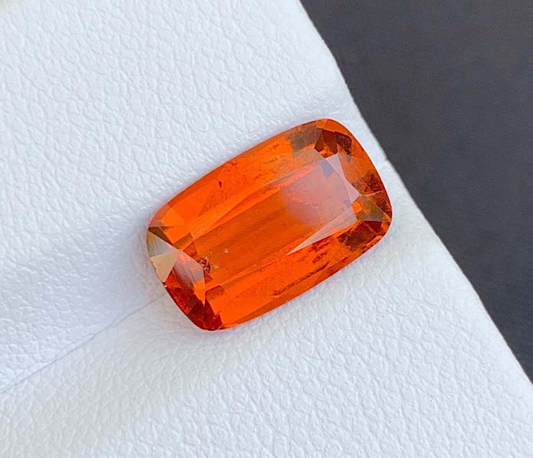 Orange Fanta Garnet Gemstone: Cushion Cut January Birthstone, 3.84 Carats: Materials: Gemstone: Garnet Natural Garnet Gemstones, Orange Fanta Color Garnet Loose Gemstones January Birthstone Weight : 3.84 Carats Size : 11.500 * 7.000 * 4.000 mm Treatment : Natural Cut :