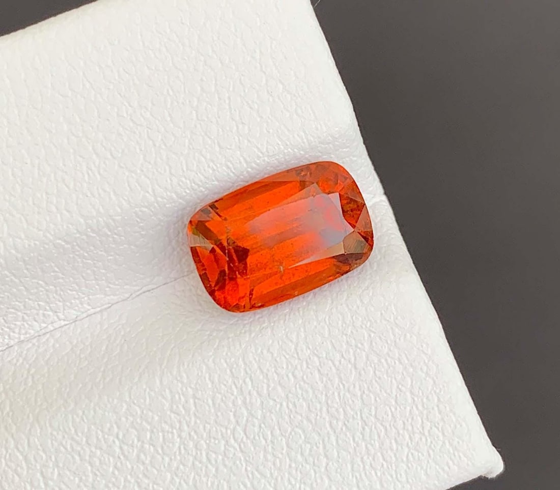 Orange Fanta Garnet Gemstone: Cushion Cut January Birthstone, 3.58 Carats: Materials: Gemstone: Garnet Natural Garnet Gemstones, Orange Fanta Color Garnet Loose Gemstones January Birthstone Weight : 3.58 Carats Size : 10.000 * 6.500 * 5.000 mm Treatment : Natural Cut :