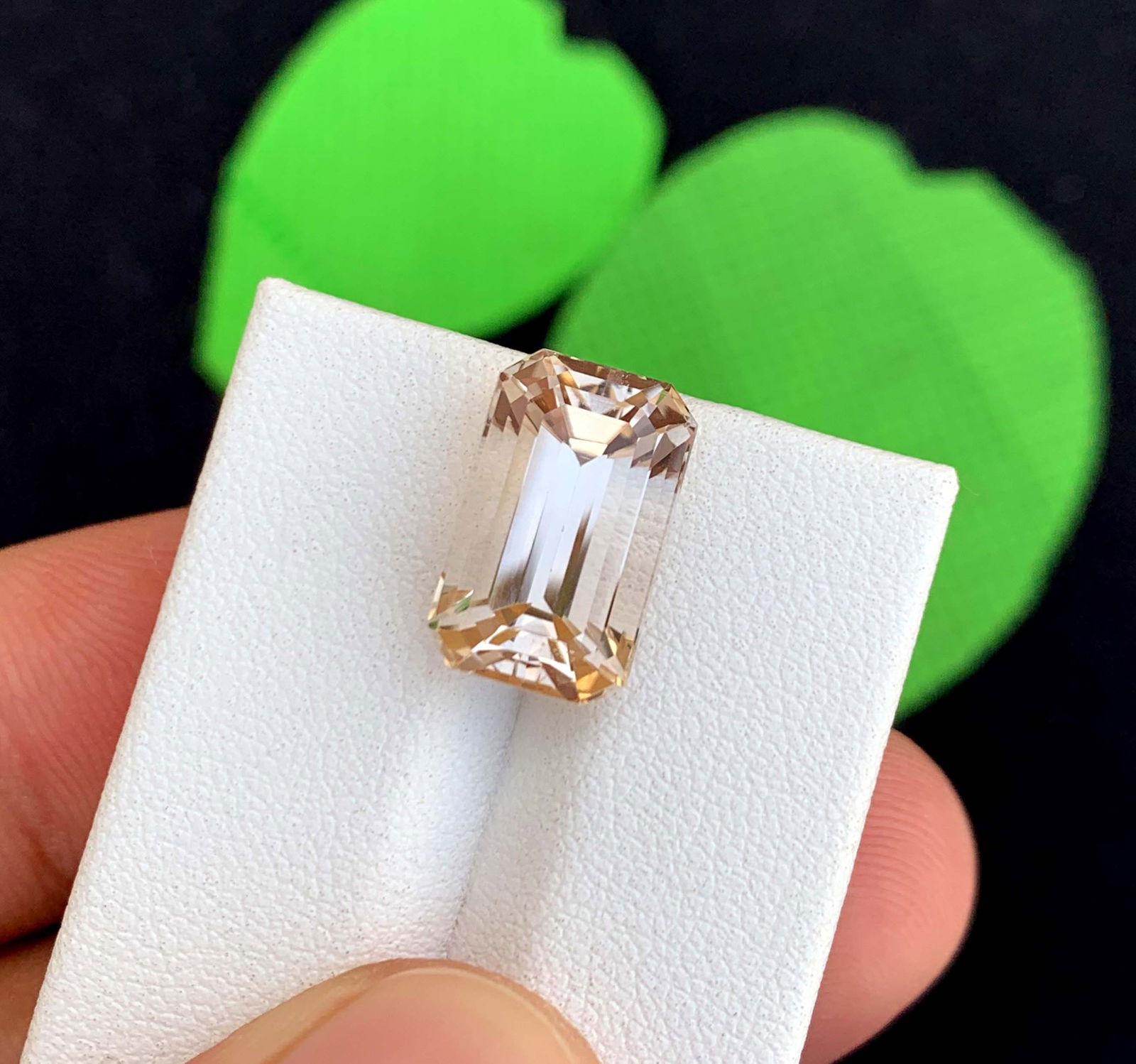 Natural Imperial Topaz Gemstone: 10 Carat Emerald Cut, November Birthstone - 4