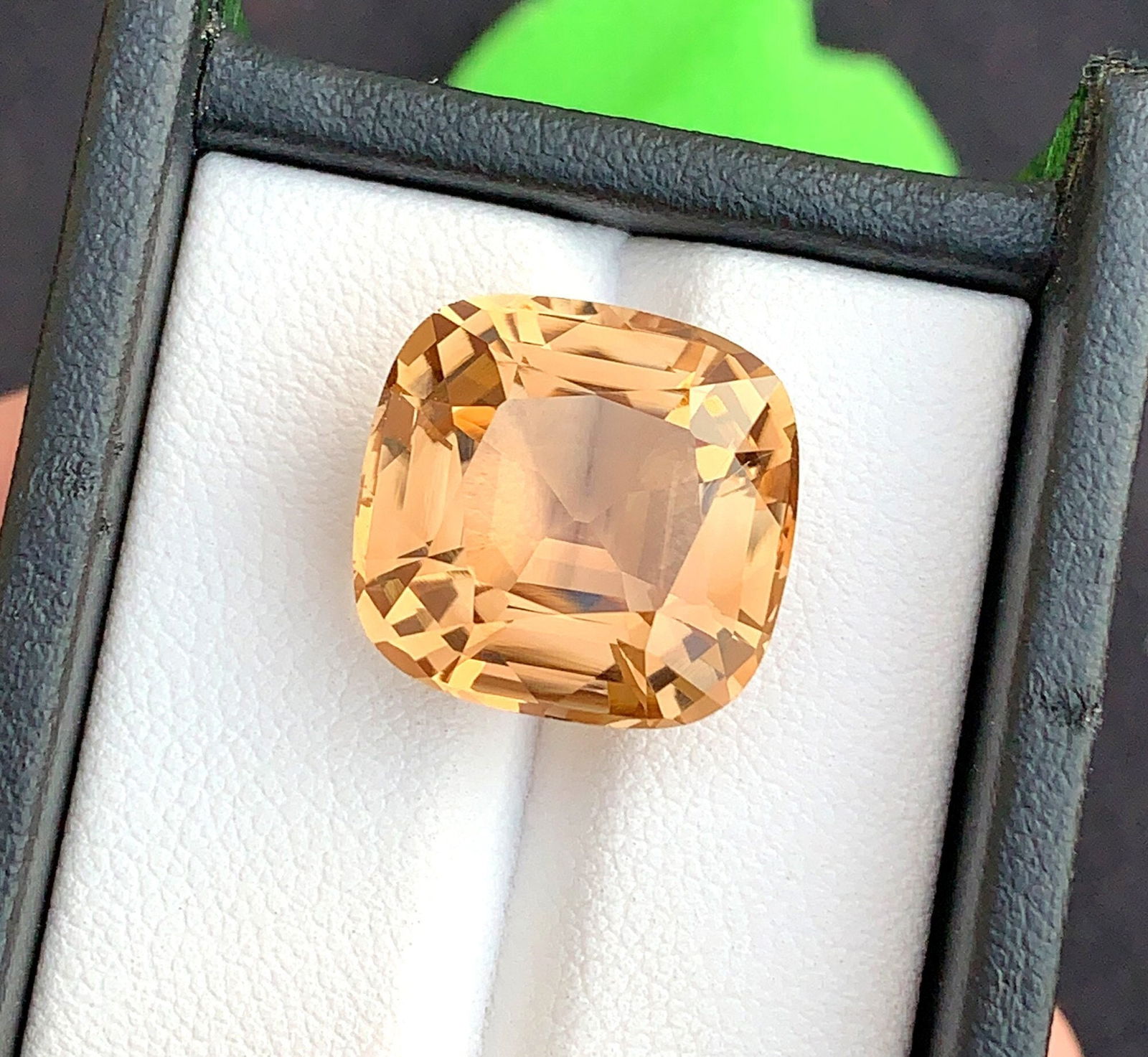 Natural Imperial Topaz Gemstone: 19.50 Carat Golden Cushion Cut - 2