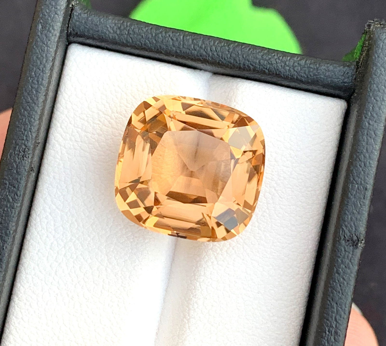 Natural Imperial Topaz Gemstone: 19.50 Carat Golden Cushion Cut - 3