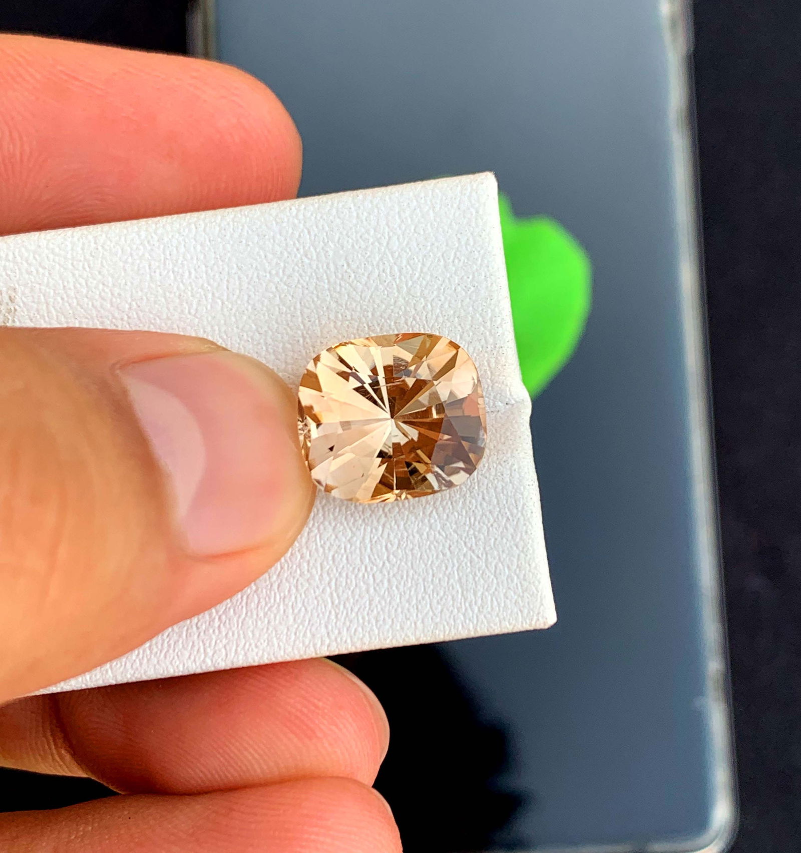 Golden Imperial Topaz Gemstone: 8.50 Carat Cushion Cut Stone - 3