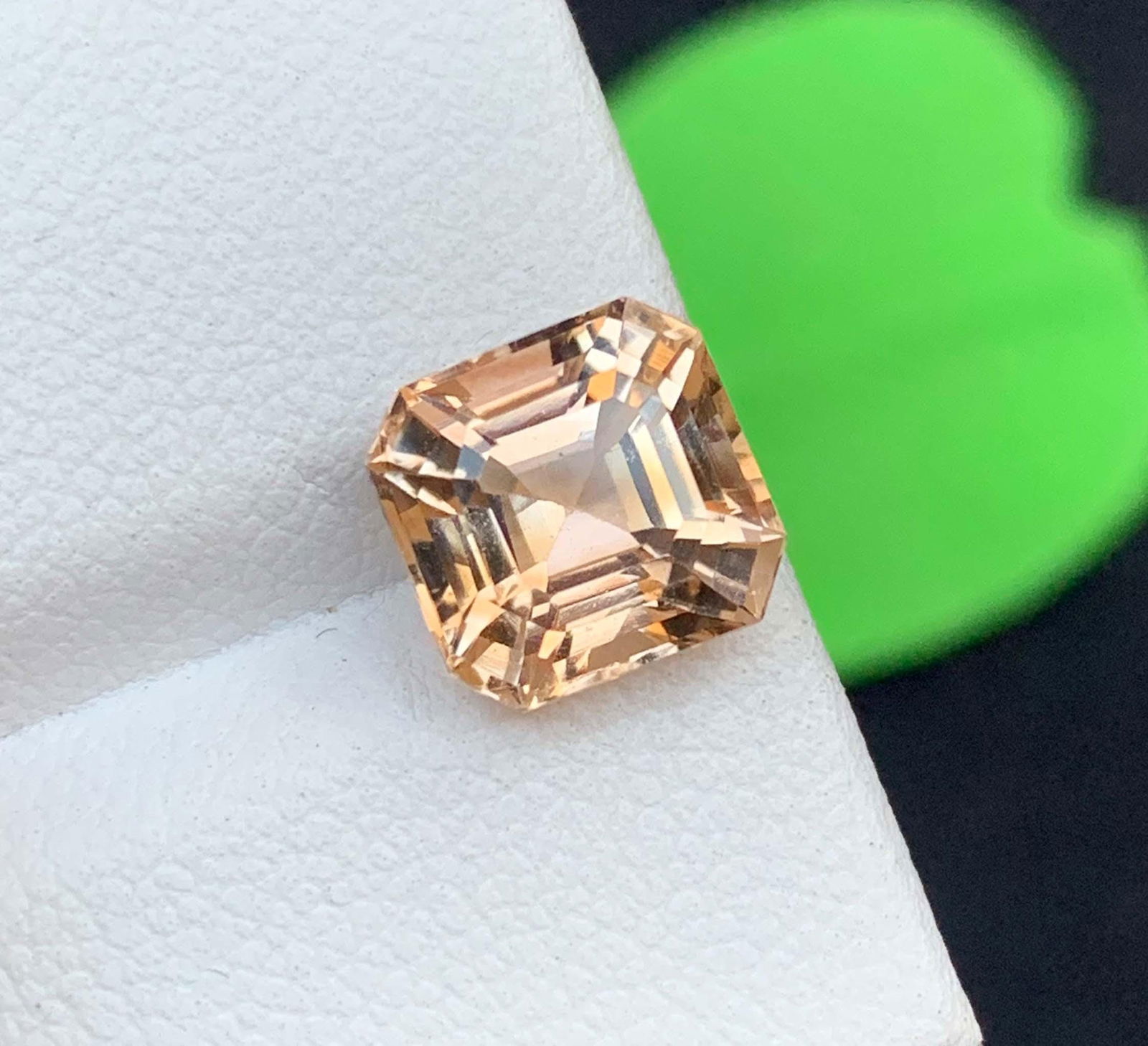 Natural Imperial Topaz Gemstone: 3.90 Carat Golden Yellow Asscher Cut - 3