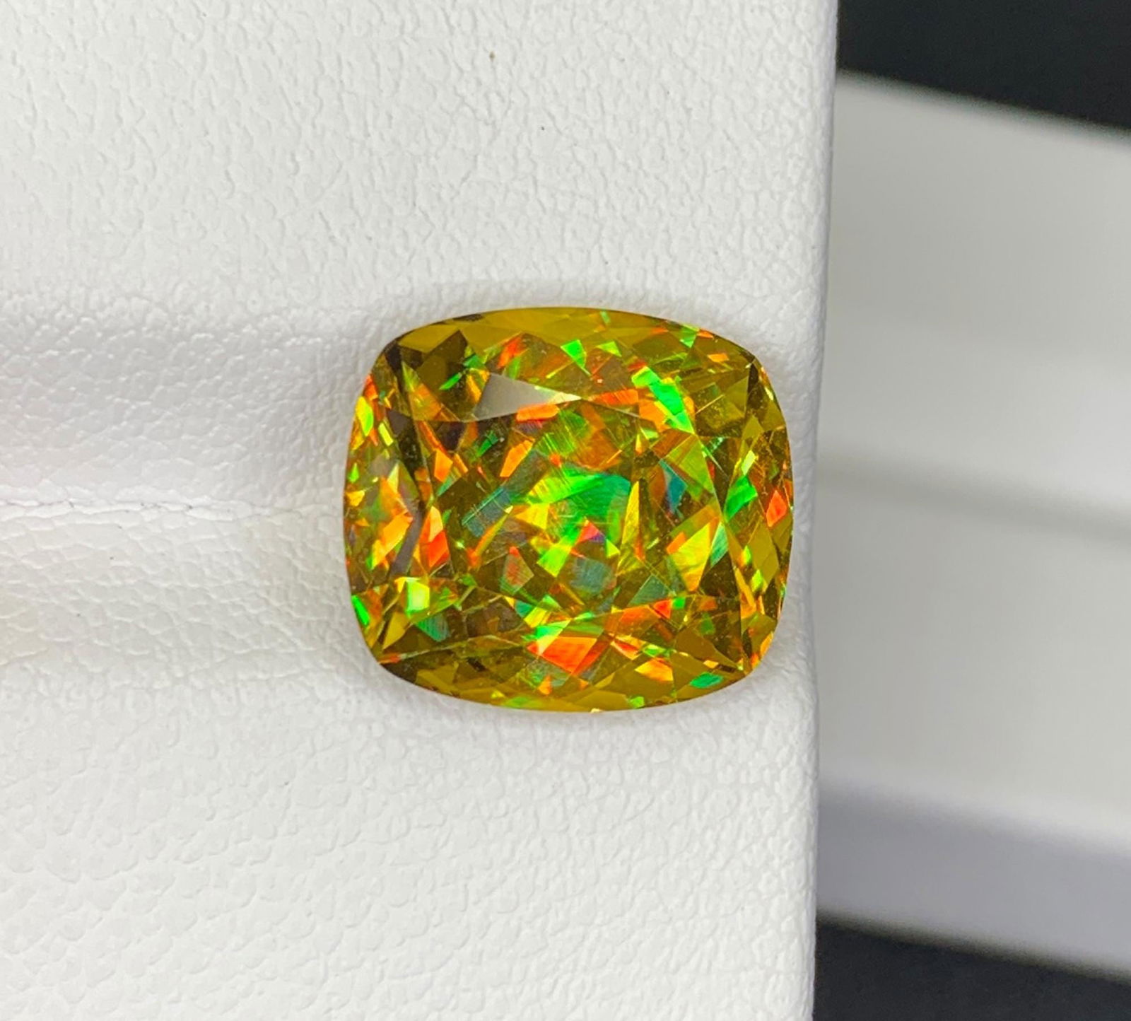 Lustrous Sphene Titanite Fancy Cushion Gemstone: 8.48 Carat Multi Color Titanite, June Birthstone - 2