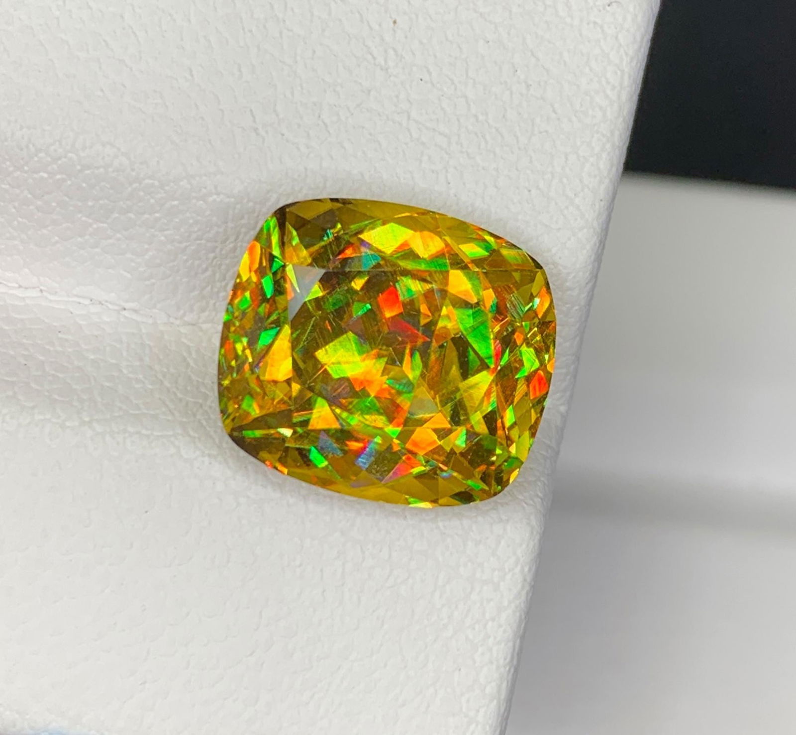 Lustrous Sphene Titanite Fancy Cushion Gemstone: 8.48 Carat Multi Color Titanite, June Birthstone - 6