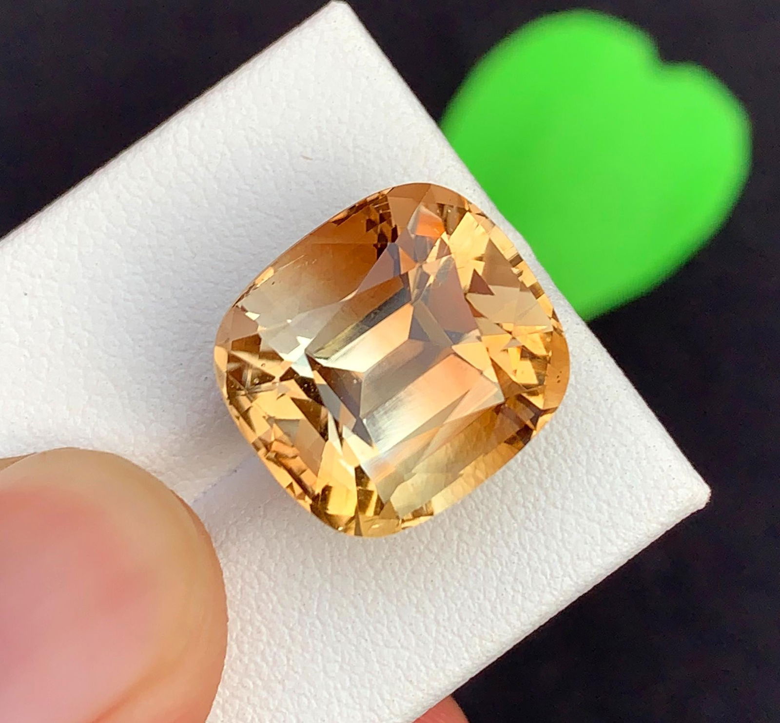 Natural Imperial Topaz Gemstone: 22.70 Carat Golden Cushion Cut - 2