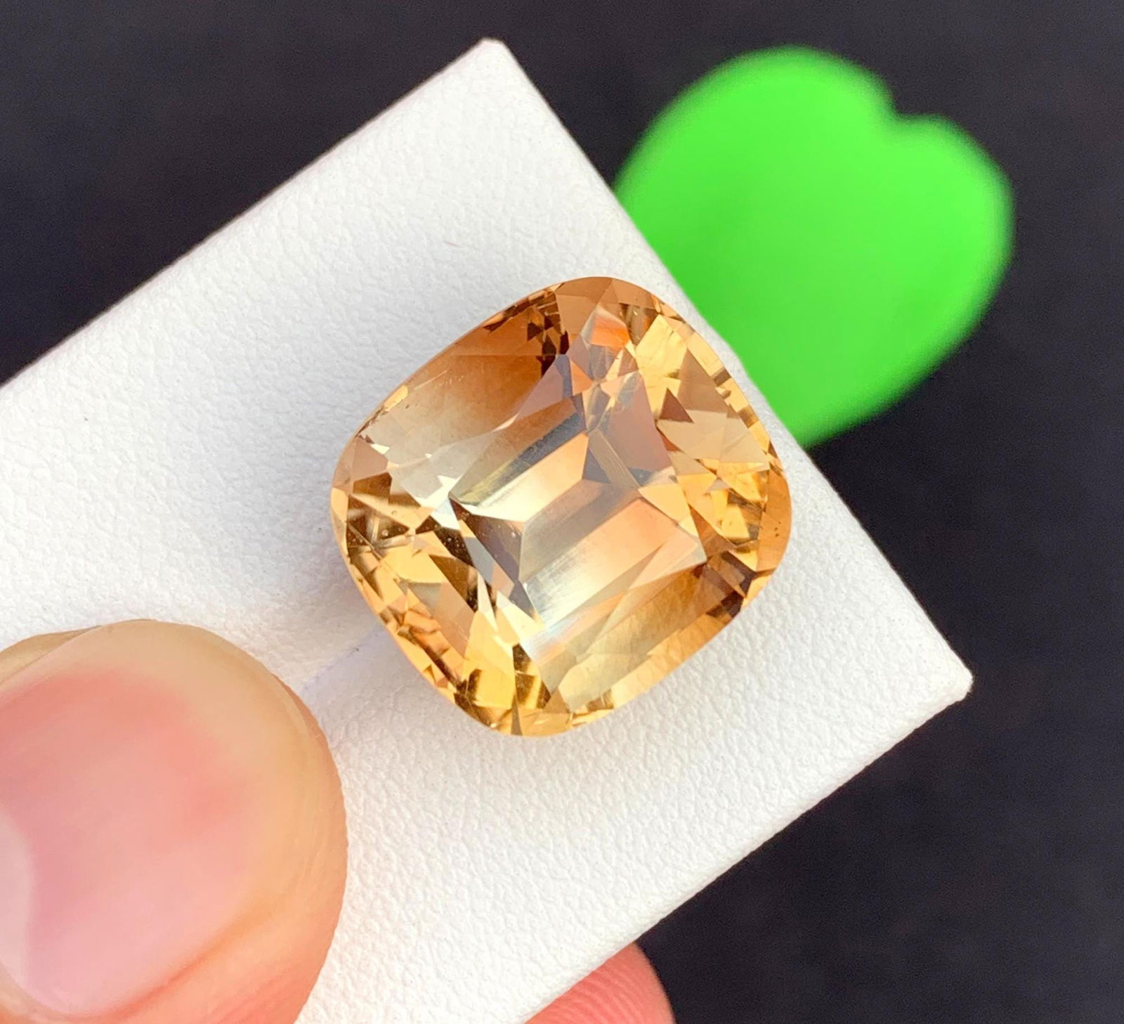 Natural Imperial Topaz Gemstone: 22.70 Carat Golden Cushion Cut - 3