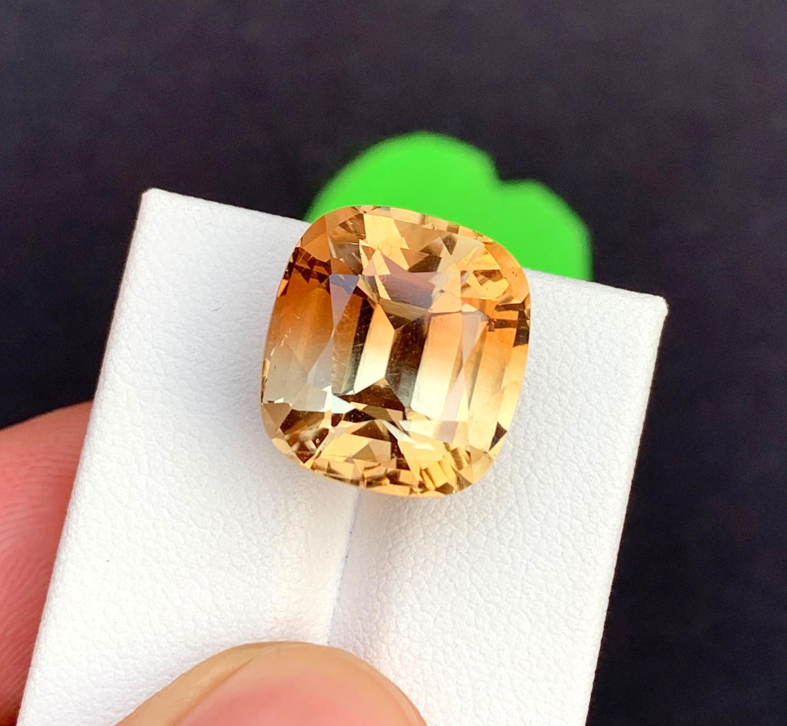 Natural Imperial Topaz Gemstone: 22.70 Carat Golden Cushion Cut - 4