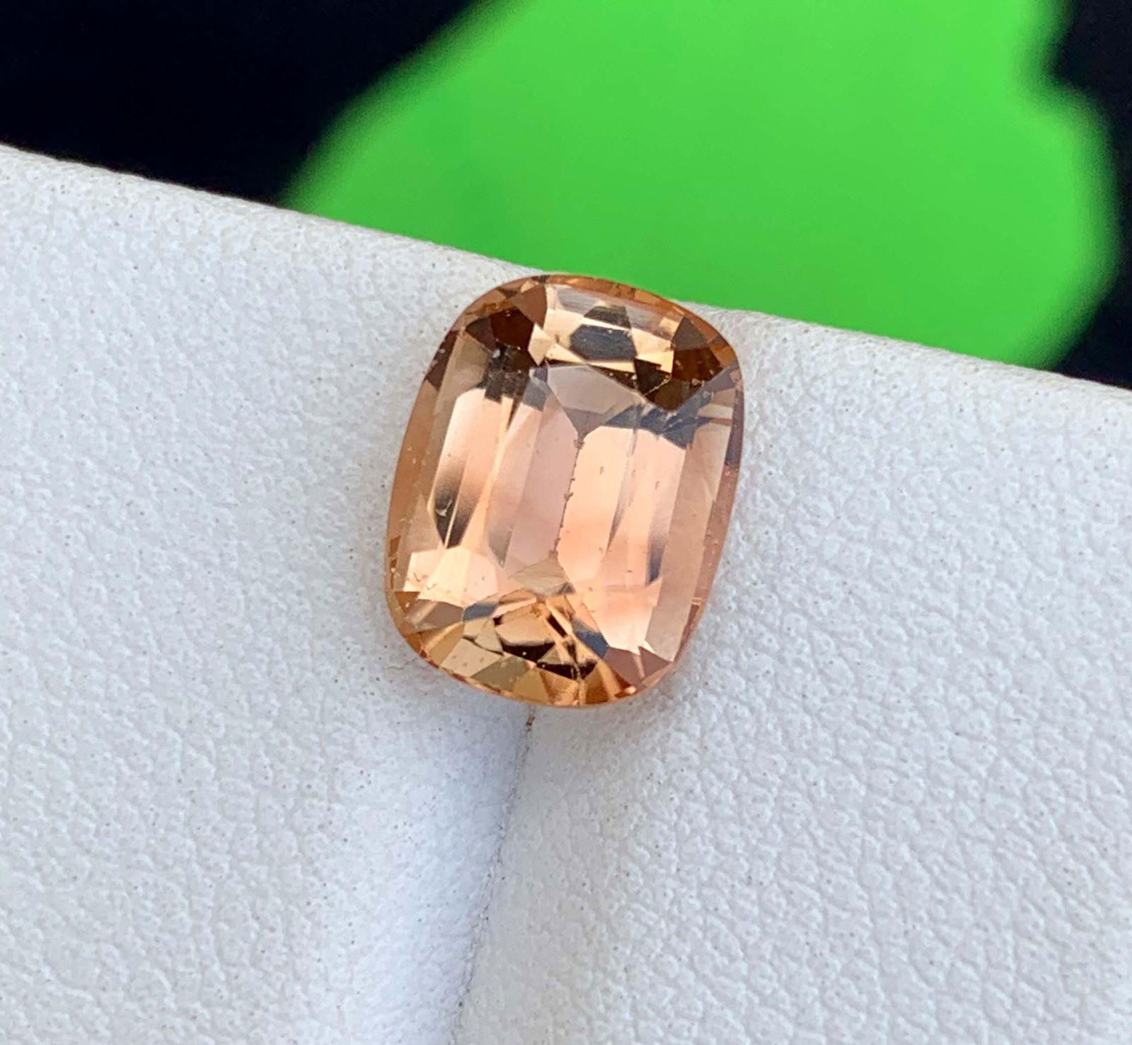 Natural Imperial Topaz Gemstone: Faceted Cushion Cut, November Birthstone (4.070 Carats) - 3
