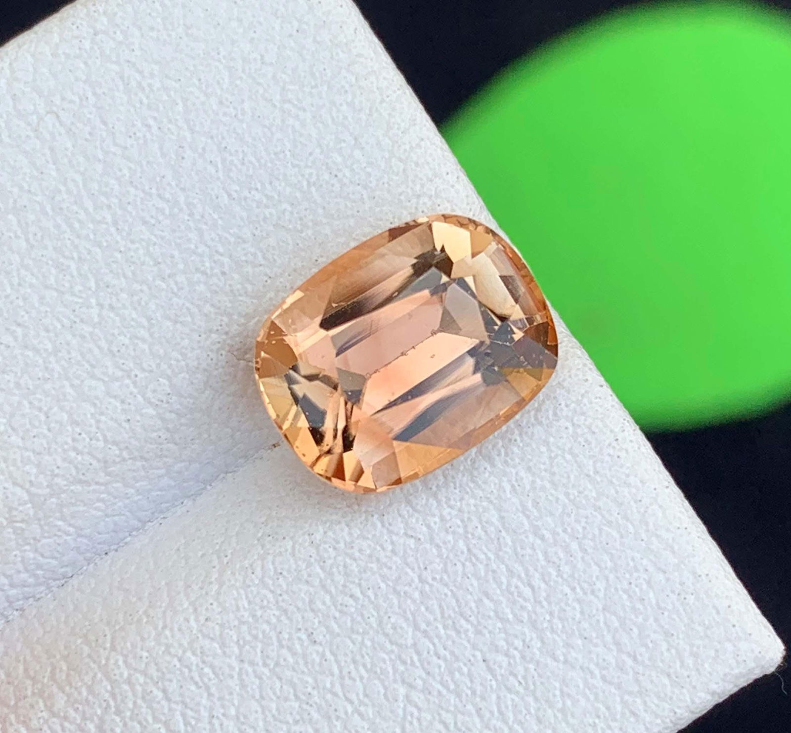 Natural Imperial Topaz Gemstone: Faceted Cushion Cut, November Birthstone (4.070 Carats) - 4