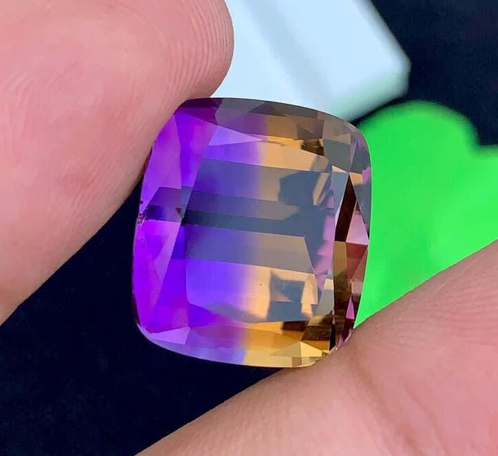 Cushion Cut Ametrine Gemstone: Royal Purple & Golden, February Birthstone - 2