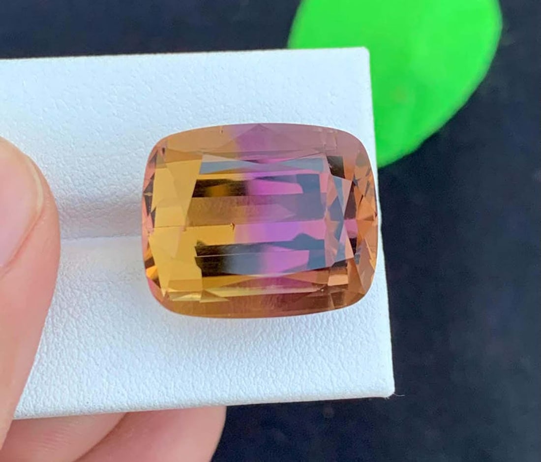 Cushion Cut Ametrine Gemstone: Royal Purple & Golden, February Birthstone - 2