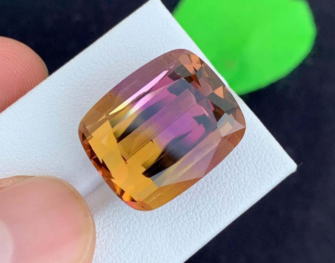 Cushion Cut Ametrine Gemstone: Royal Purple & Golden, February Birthstone - 3