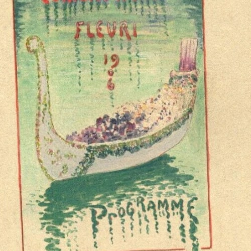 Antique Art Nouveau Original Drawing Menu Maritime Landscape Boat - 4