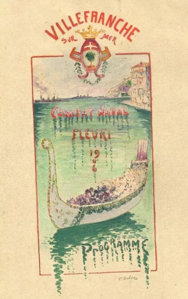 Antique Art Nouveau Original Drawing Menu Maritime Landscape Boat - 9