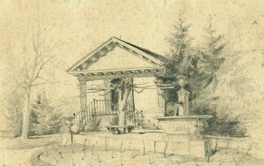 Vintage Pencil Original Drawing House Architecture Artwork Architectural (1 of 9)