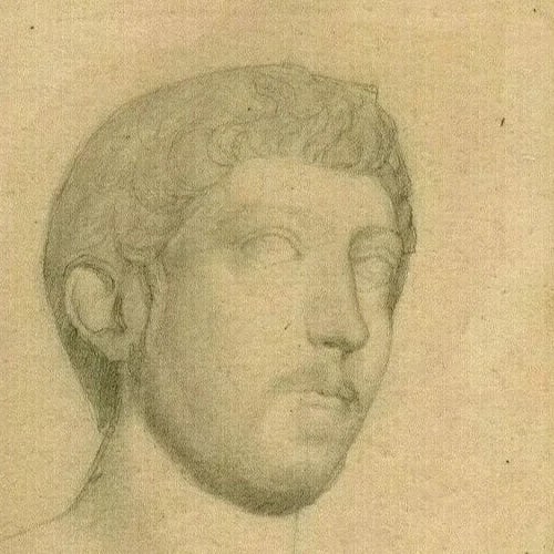 Man Sculpture Portrait - Drawing Antique Pencil Original Artwork - 3