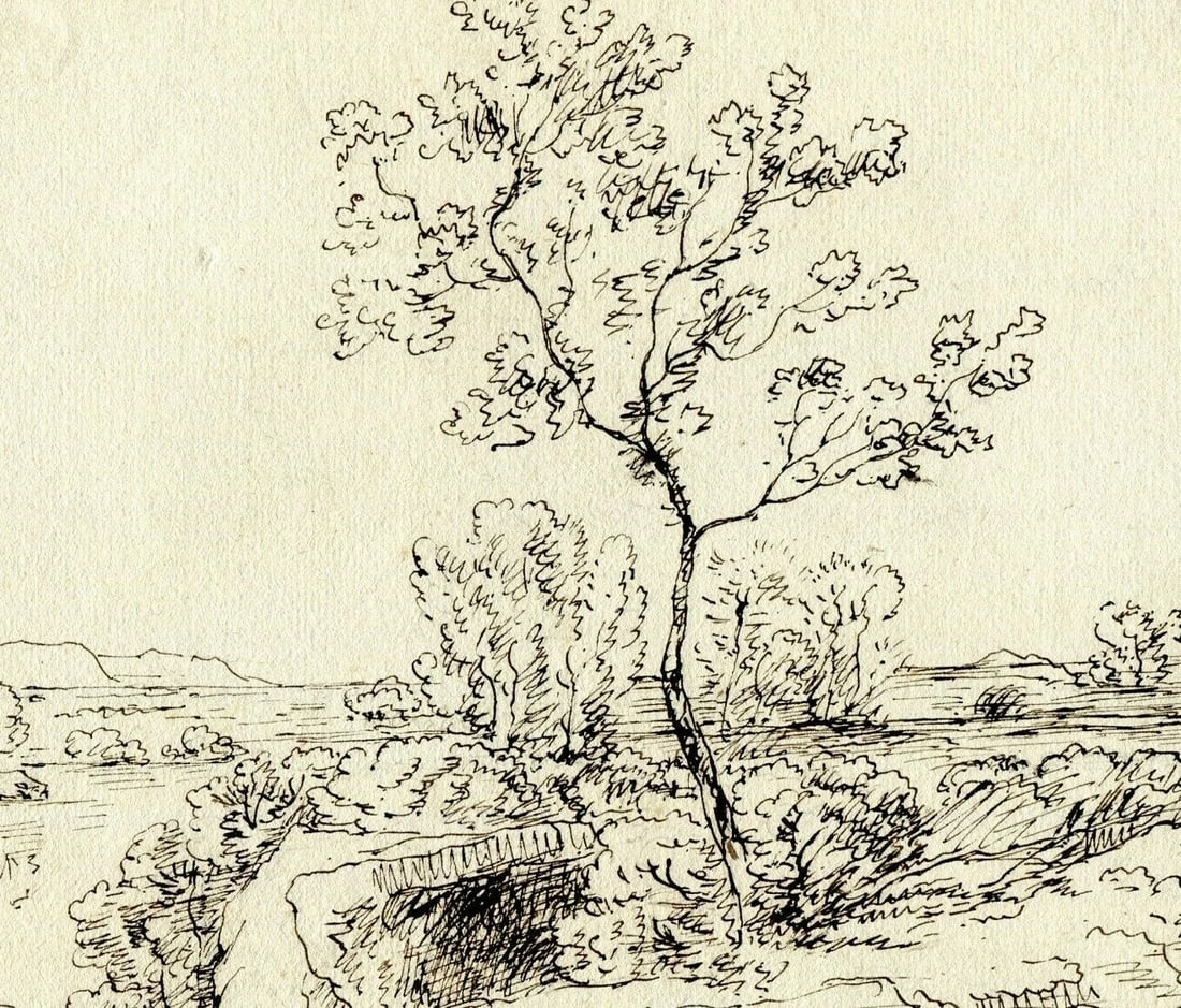 19th century Landscape, Collection Cachet Coutant-Hauguet Vintage Drawing Ink (1 of 9)