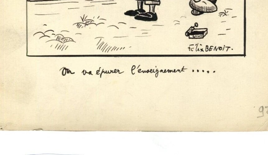 Vintage Ink Drawing Original Signed Genre Scene, Caricature, Prostitute Figure - 7