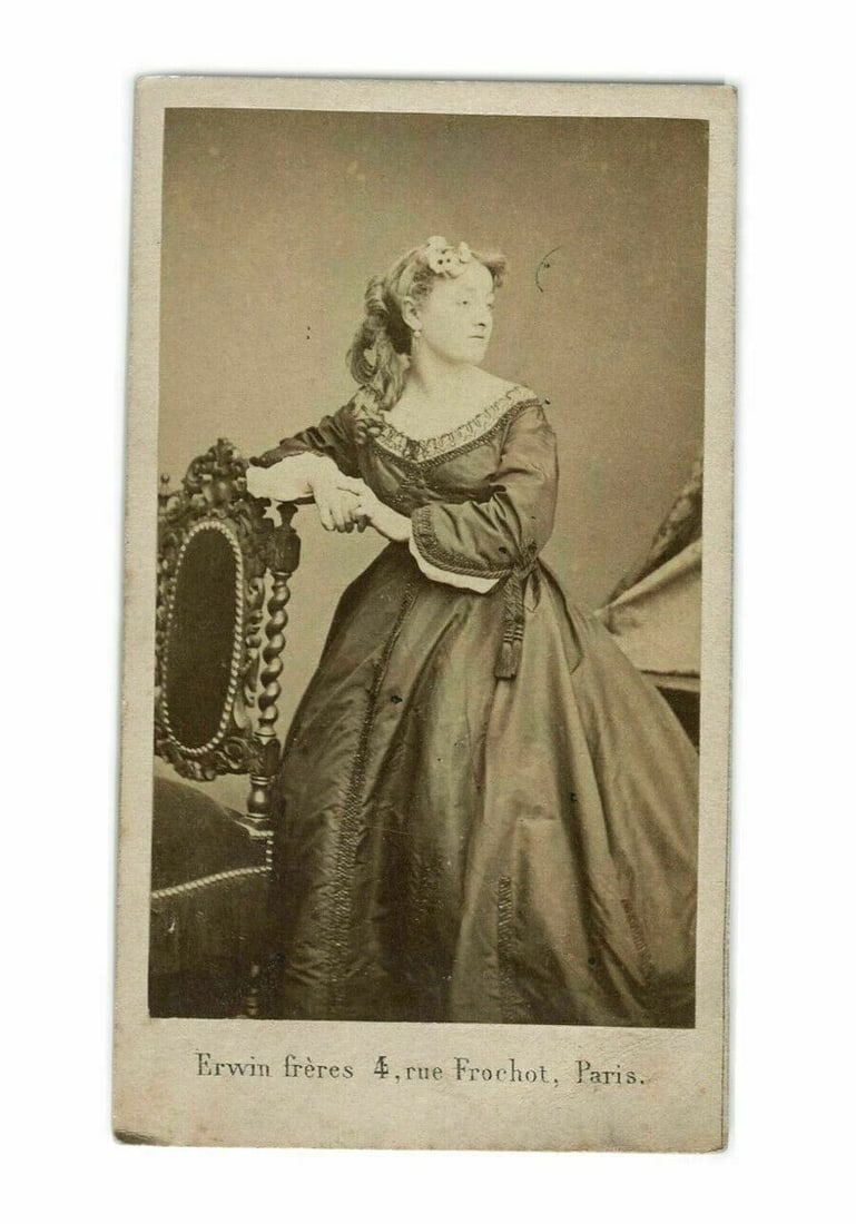 Antique CDV Photo – Marguerite Bellanger Erwin Frères – French Opera Star 1865 - 2