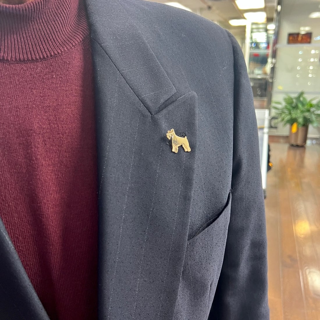 Vintage 1960's Scottish Terrier Dog Lapel Stick Pin 14K Yellow Gold, 3.56 Grams - 2