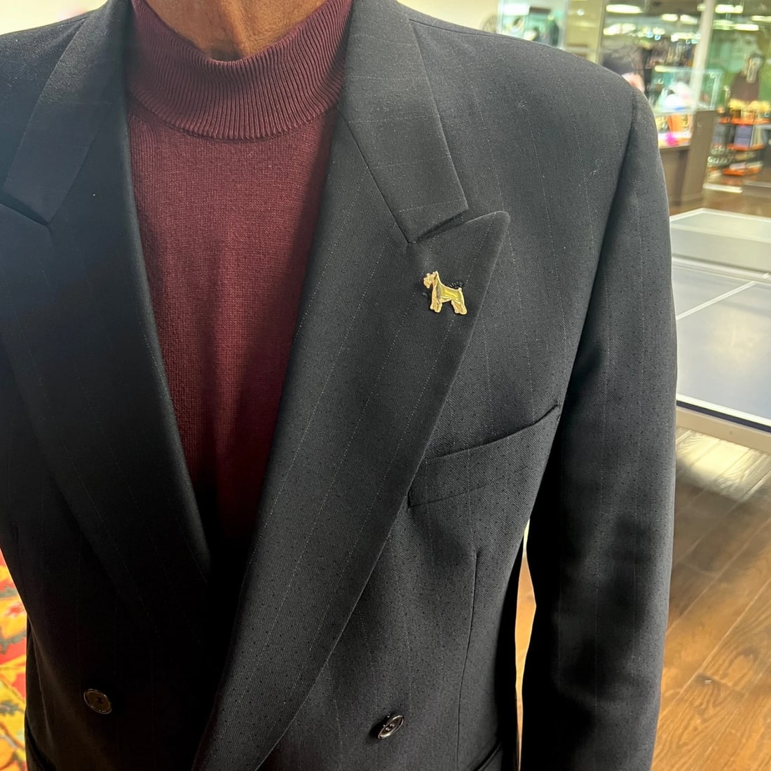 Vintage 1960's Scottish Terrier Dog Lapel Stick Pin 14K Yellow Gold, 3.56 Grams - 3