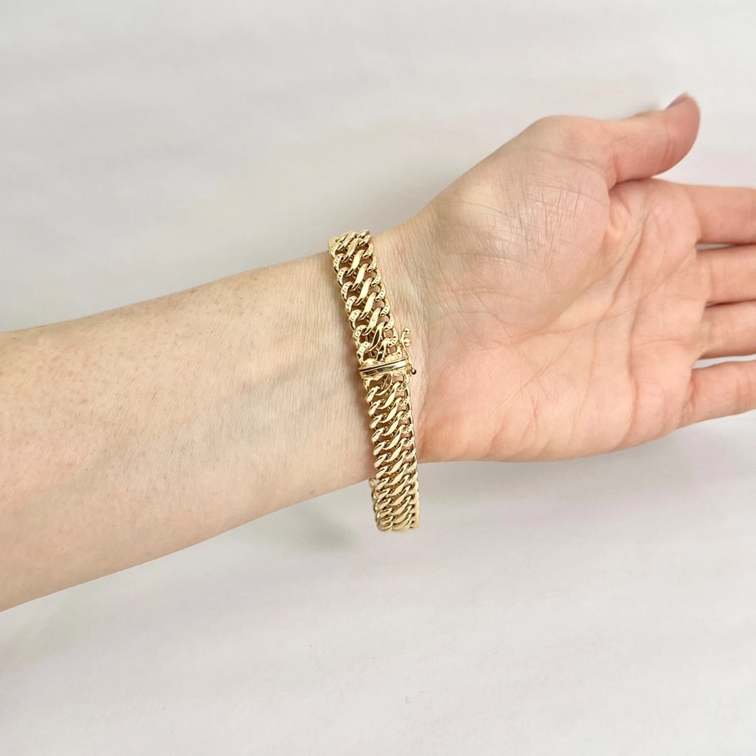 Vintage 1960's Italian Wide Woven Chain Bracelet 14K Yellow Gold 7 Inch, 8.66 Gr - 5