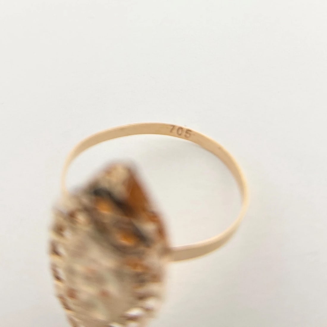 Vintage Filigree Pointed Navette Statement Ring 14K Rose Yellow Gold, 1.37 Grams - 6