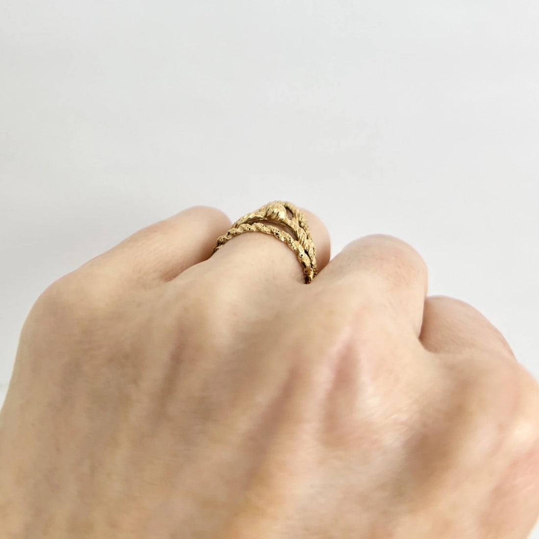 Vintage 1970's Pointed Chevron Statement Ring 14K Yellow Gold, 4.22 Grams - 4