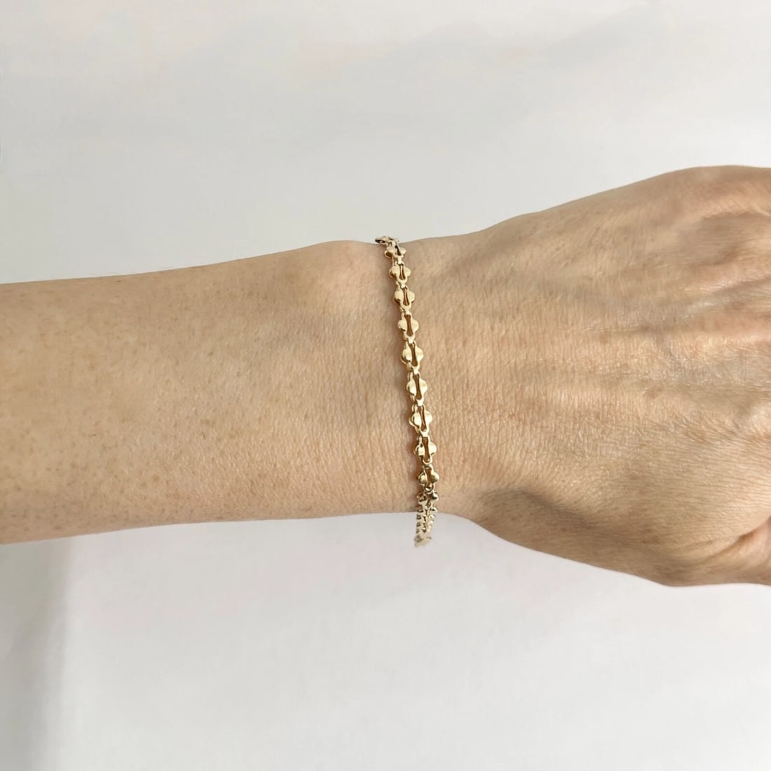Vintage Child's Italian Chain Link Bracelet 14K Yellow Gold, 5.5 Inches, 2.58 Gr - 4