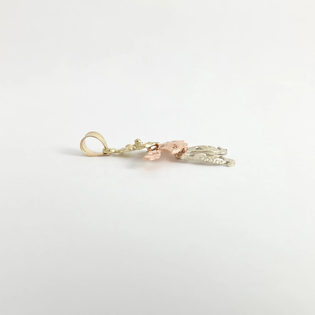 Vintage Tri-Color Clown Joker Pendant Charm 14K Yellow Rose White Gold, 1.72 Gr - 6