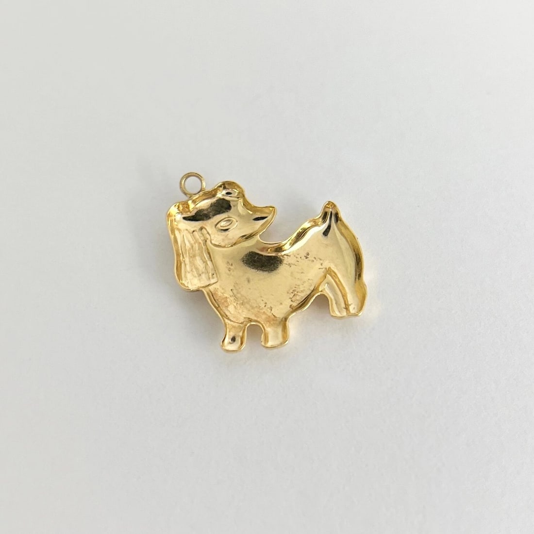 Vintage Puppy Dog Animal Charm Pendant 18K Yellow Gold, 1.14 Grams - 6