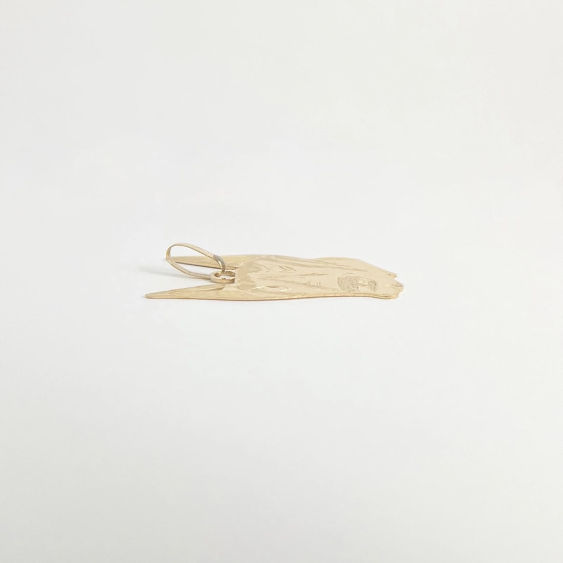 Vintage Etched Dog Necklace Pendant Charm 14K Yellow Gold, 4.32 Grams - 6