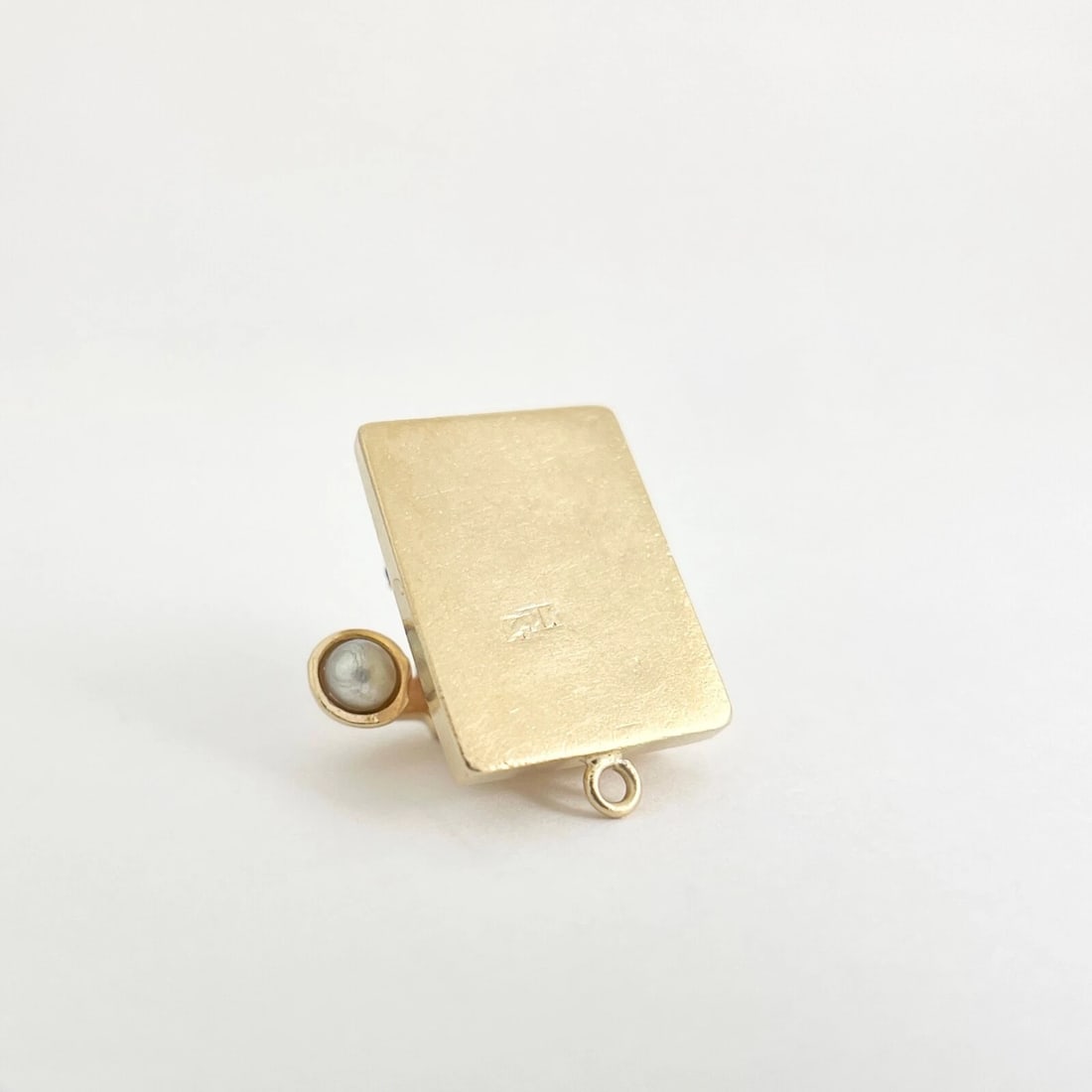 Vintage 1950's Pearl Ruby Sapphire Telephone Charm 14K Yellow Gold, 10.64 Grams - 7