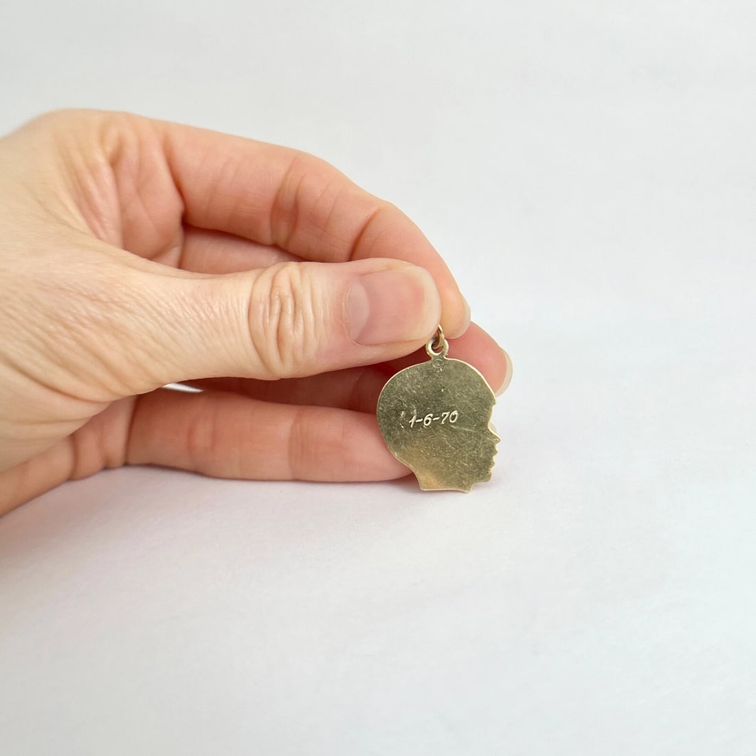 Vintage 1960's 1970's Joseph Boy Head Pendant Charm 14K Yellow Gold 2.37 Gr - 4