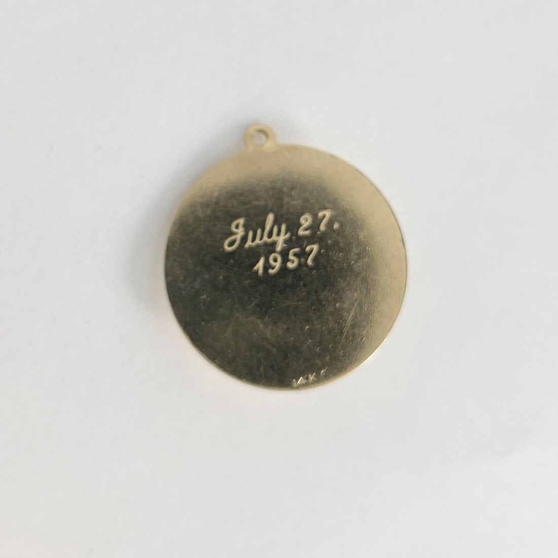 Vintage 1950's Happy Birthday Pendant Bracelet Charm 14K Yellow Gold, 5.01 Grams - 5