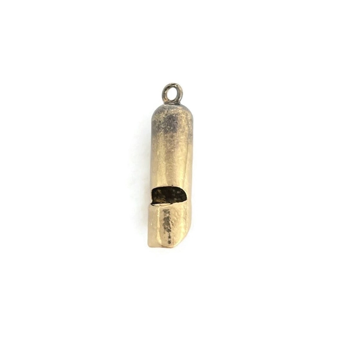 Antique Whistle Necklace Pendant Bracelet Charm 10K Yellow Gold, .88 Grams (1 of 5)