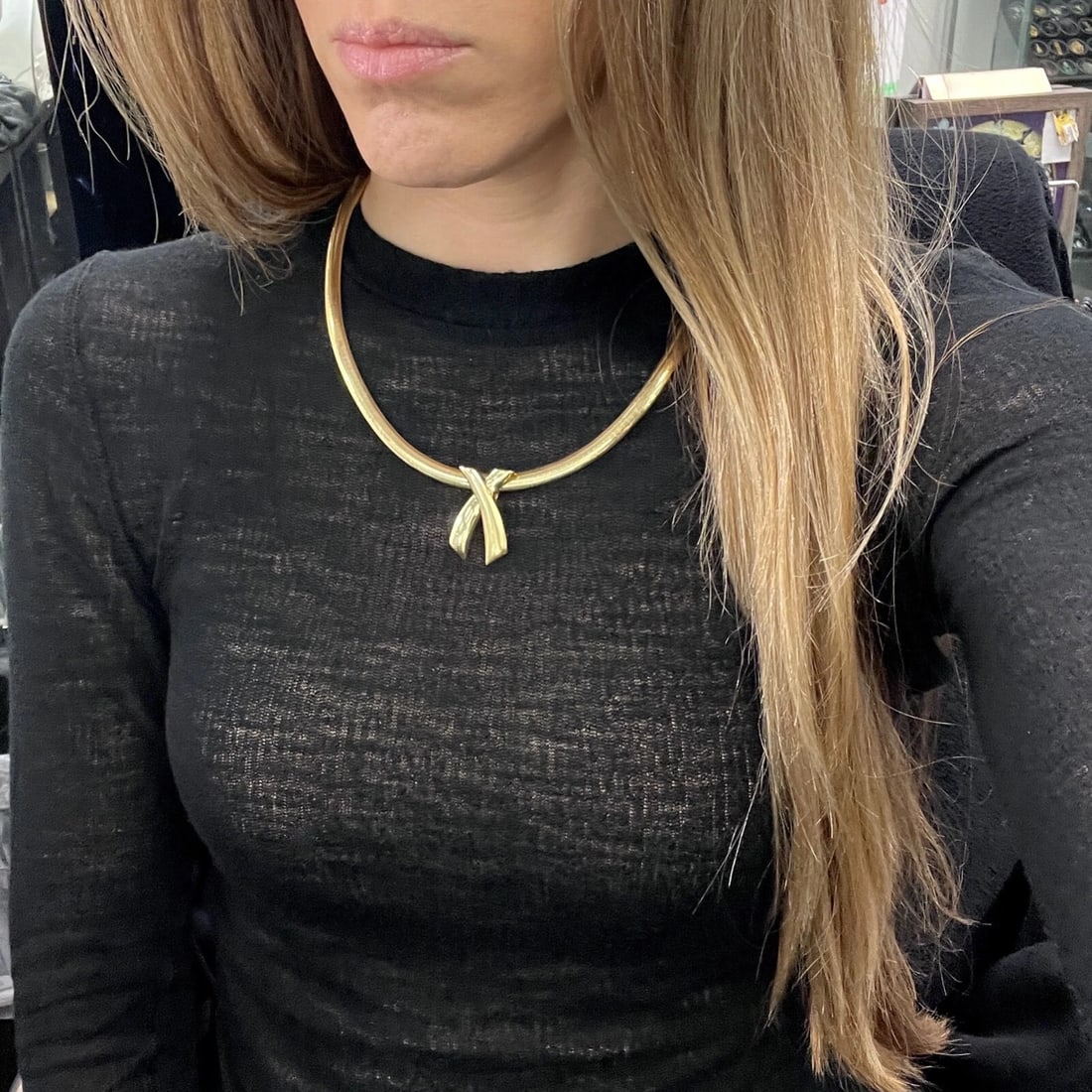 Vintage X Necklace Pendant 14K Yellow Gold, 6.57 Gr - 3