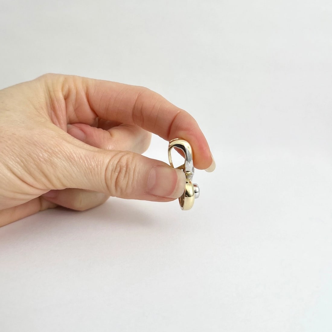 Vintage Two-Tone Swirl Diamond Necklace Pendant 14K Yellow Gold, 7.41 Grams - 5