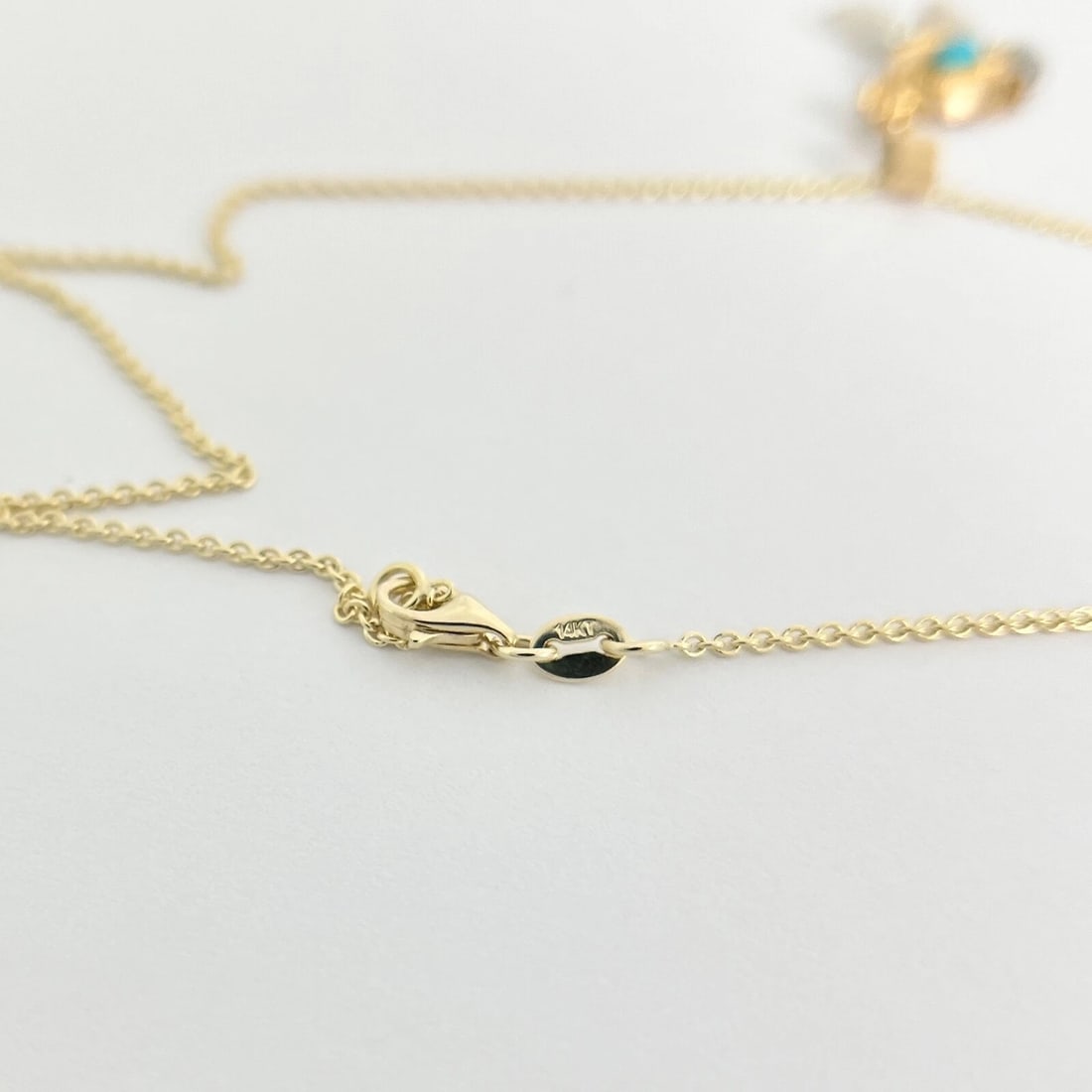 Vintage Oval Turquoise Baroque Pearl Pendant Necklace 14K Yellow Gold, 5.03 Gram - 9